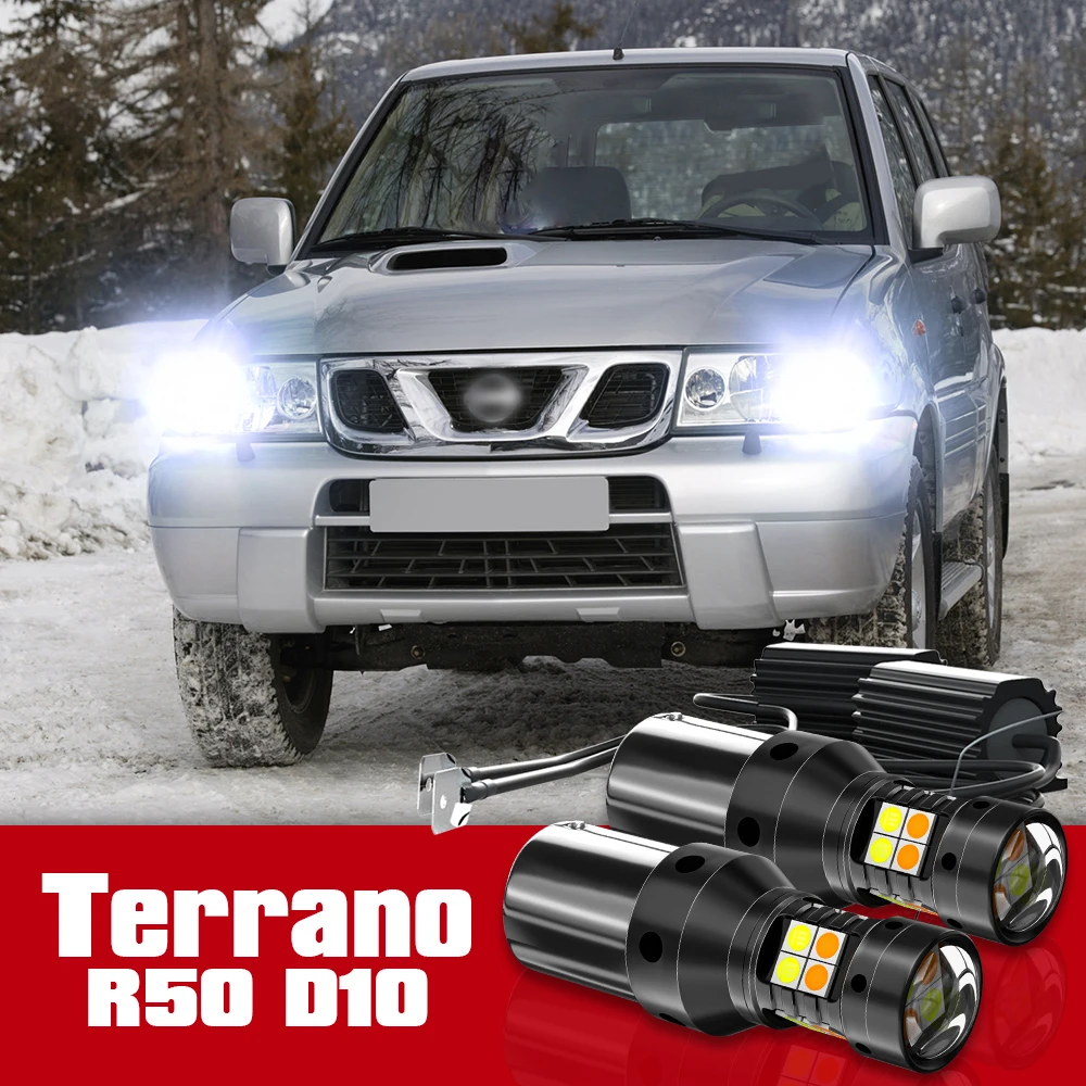 

2pcs LED Accessories Dual Mode Turn Signal+Daytime Running Light DRL For Nissan Terrano R50 D10 2004 2013 2014 2015 2016 2017