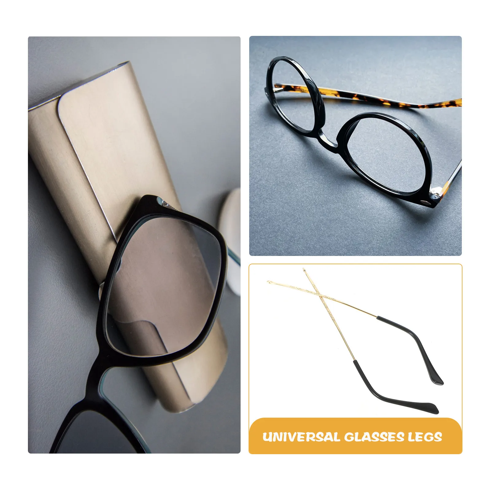 1Pair Premium Metal Eyeglasses Replacement Temple Arms Universal Fit for Myopia Reading Sunglasses Repair Accessories