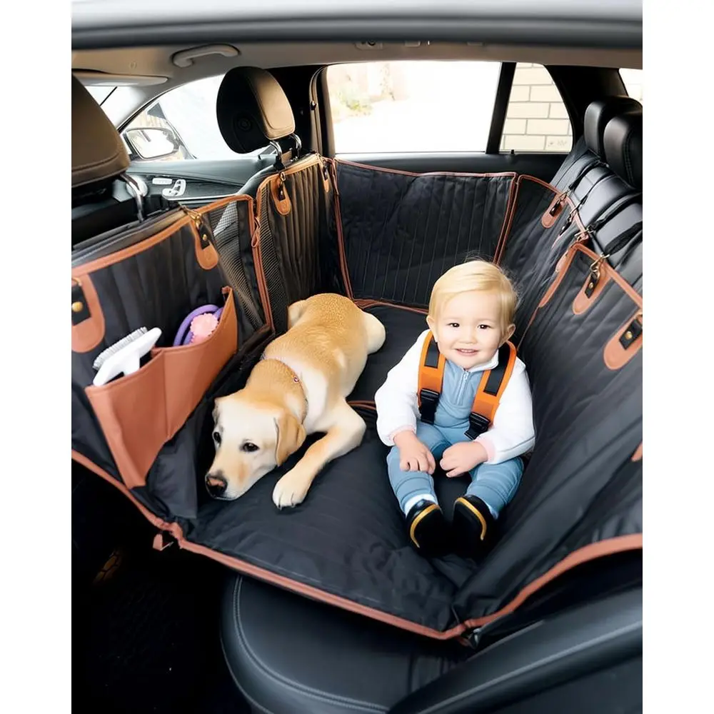 

Durable Waterproof Back Seat Cover with Mesh Windows - Non-Slip Hammock Style for Custom Fit