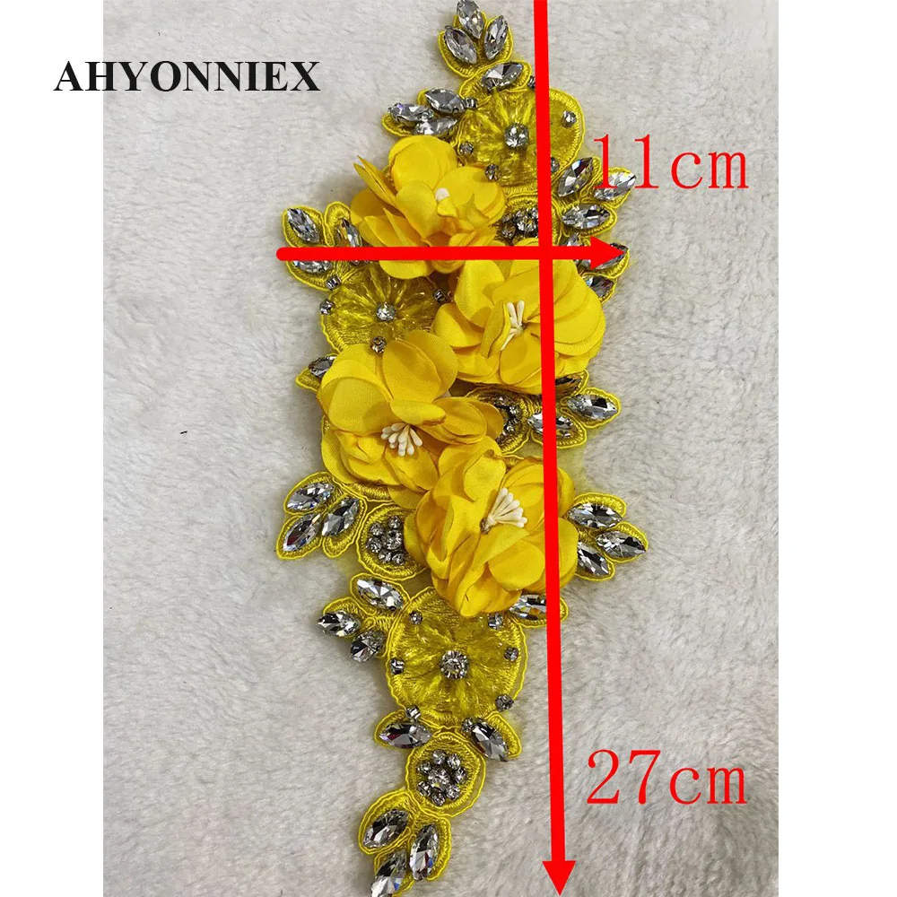 3D-Blumen, Perlen, handgefertigte Blumen-Pailletten-Applikation für Kleidung, Pailletten, Aufnäher, Perlen, Accessoires, Hochzeitskleid, zum Aufnähen, süßer Aufnäher – Detail 5