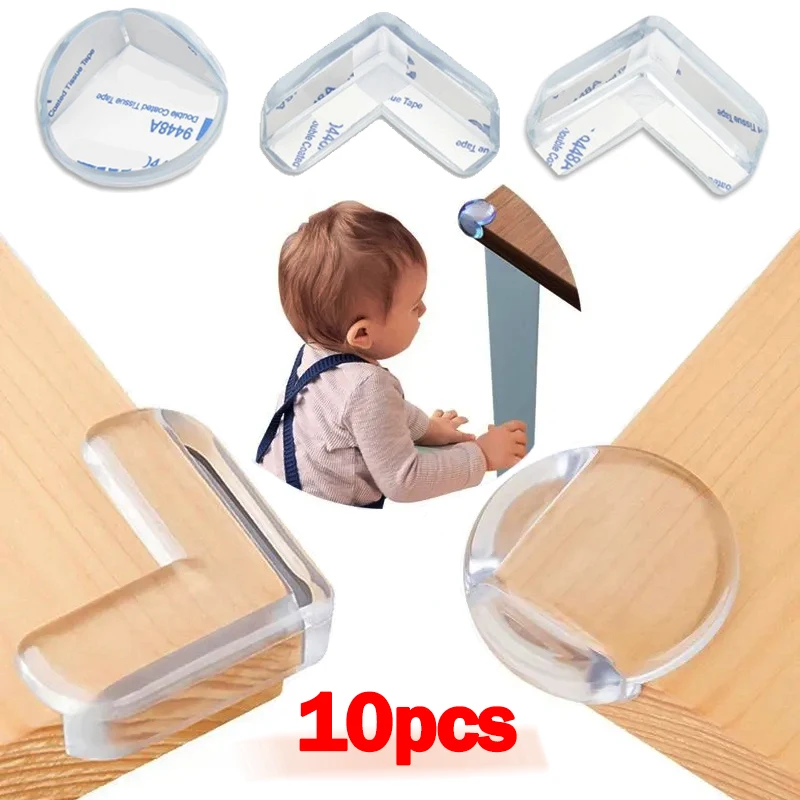 

10pcs Baby Table Corner Silicone Safety Covers Anti-collision Edge Cover Children's Thickened Soft Side Bumper Sticker Covers