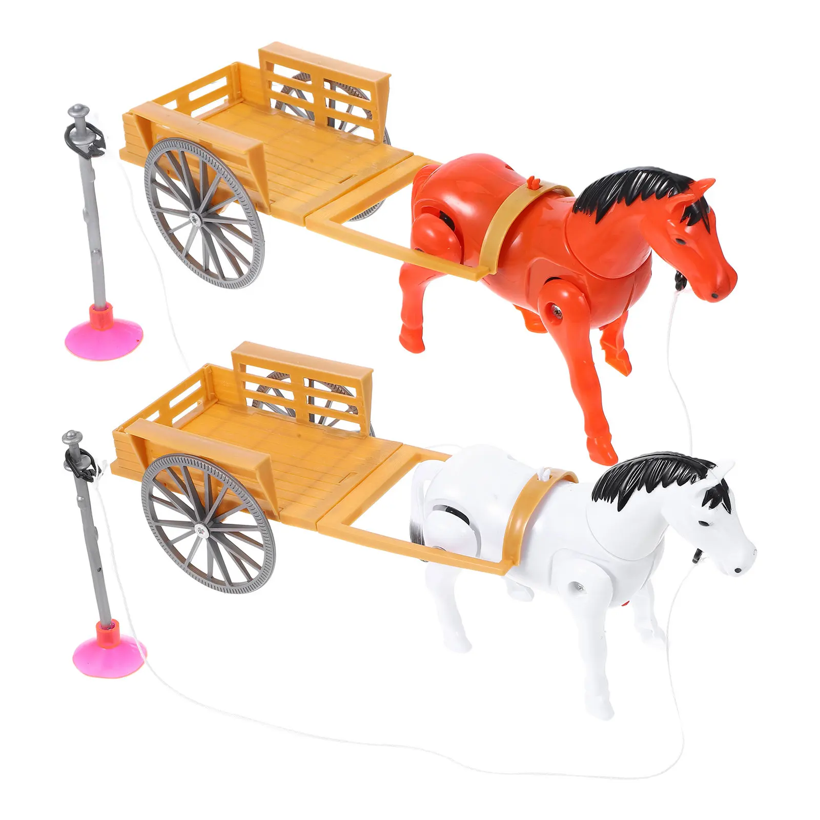 

2 шт. очаровательных вращающихся игрушек в форме конной повозки из высококачественного материала, устойчивые, удобные, развивающие игрушки для детей