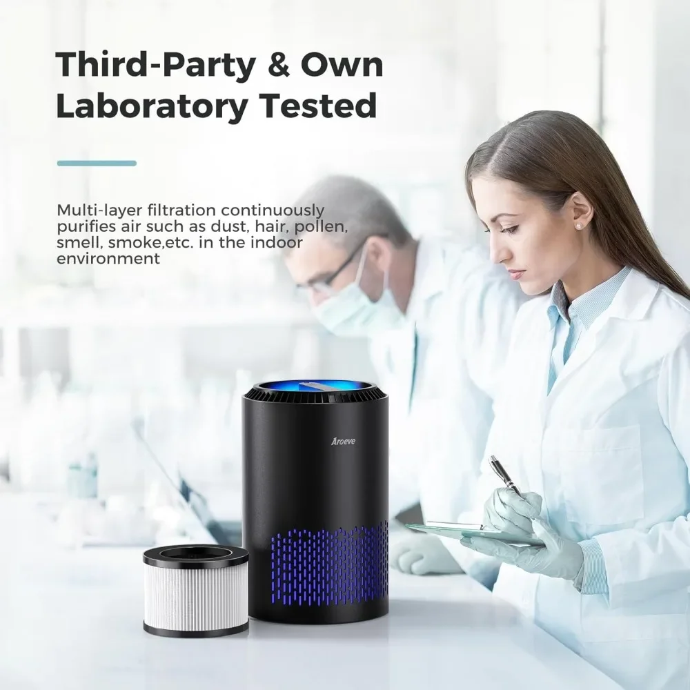 Очистители воздуха для спальни, очиститель воздуха для дыма, пыльцы, перхоти, запаха волос, очиститель воздуха с регулировкой скорости в режиме сна