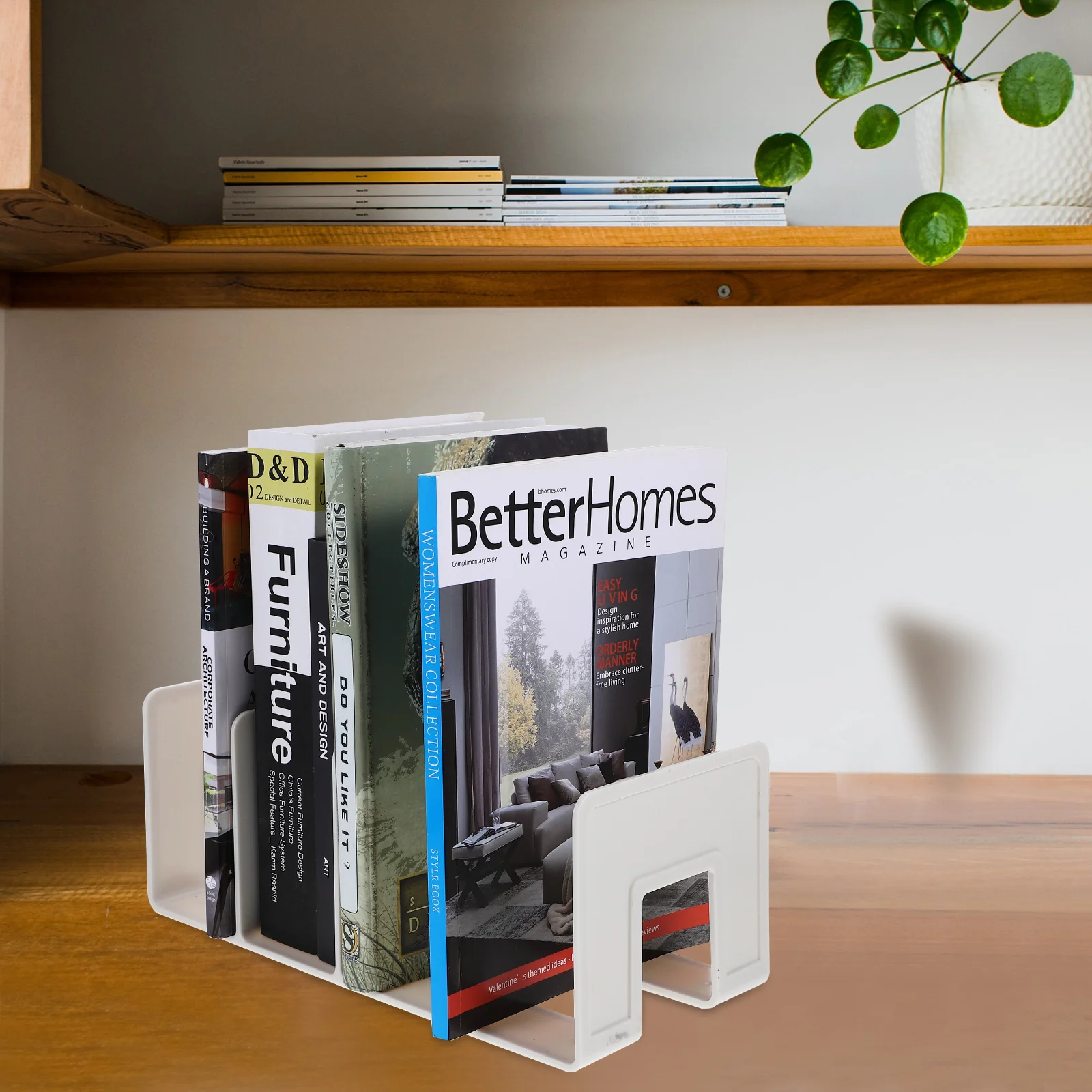 

File Book Organizer Plastic Desktop Book Ends Decorative Study Holder For Books Magazines Cds Documents Multi-Function