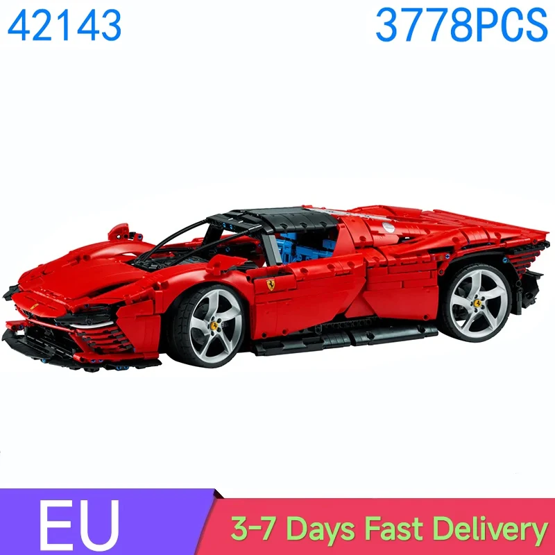 3778 pièces modèle de voiture rouge blocs de construction supercar modèle brique jouets enfants adultes anniversaire cadeau de noël Compatible avec l'ensemble 42143