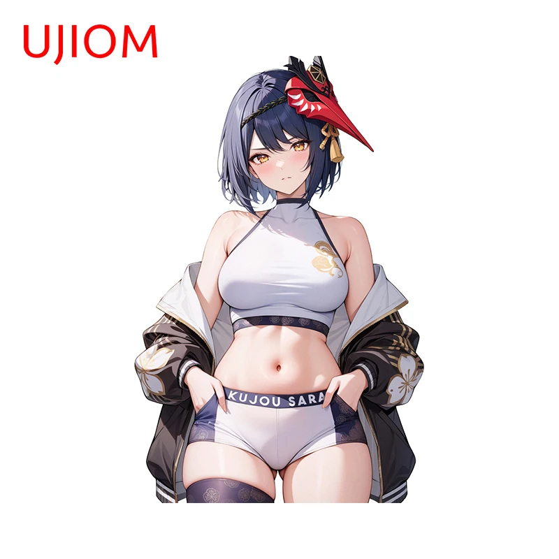 UJIOM 13cm X 8.4cm Kujou Sara Genshin Impact Big Breast Wall Stickers Creative Bedroom Wardrobe Decal Personality Room Decor