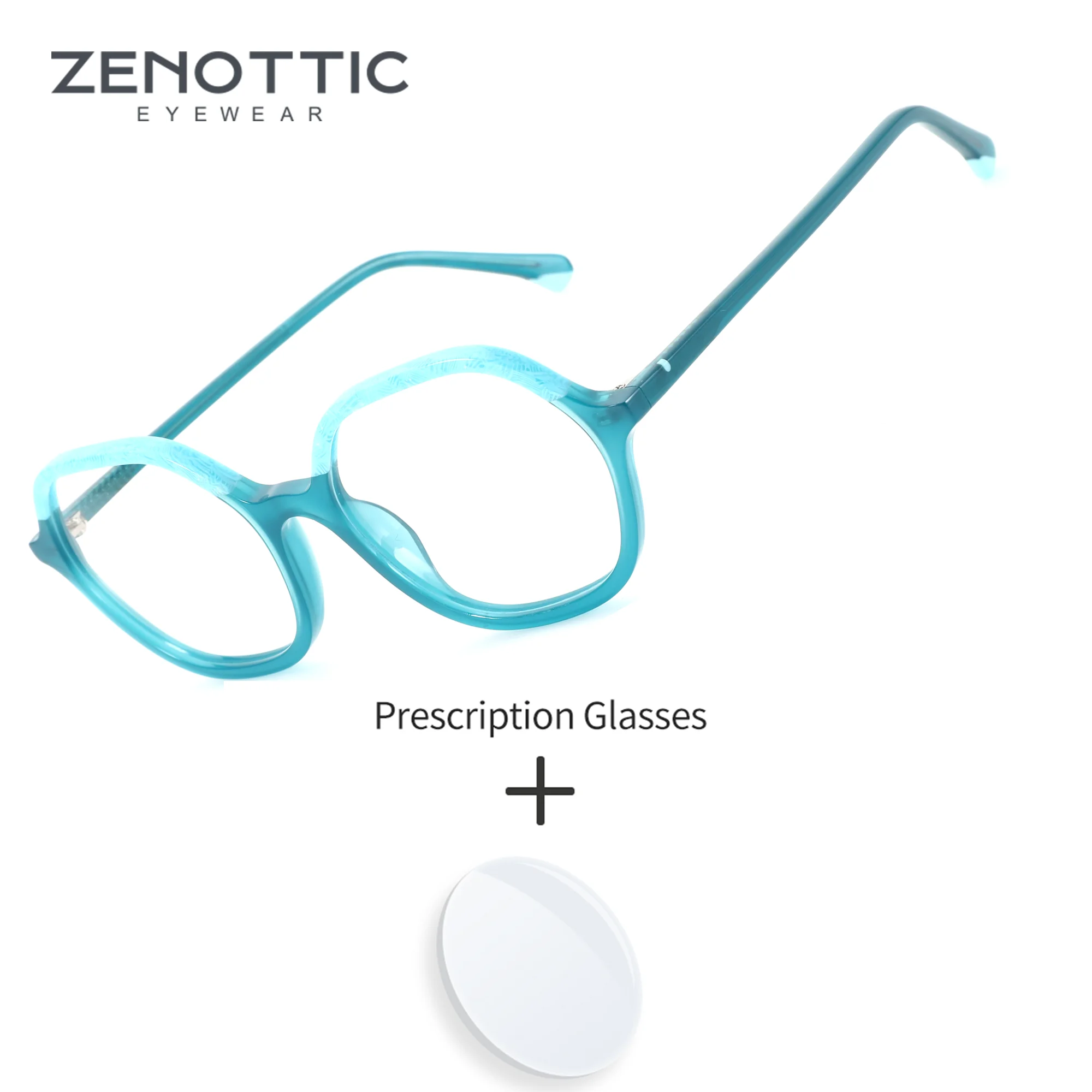zenottic-レディース-m-サイズ八角形アセテート光学処方眼鏡近視読書ブルーライトブロック優雅なメガネ