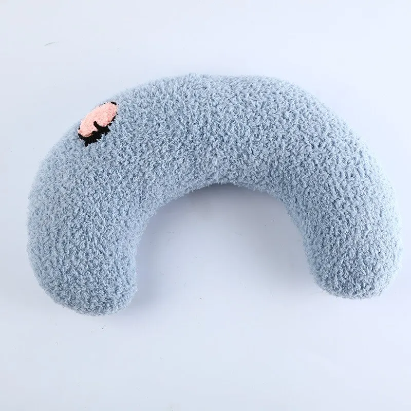 Teddy Velvet Pet Half-Moon Pillow Cat Stepping On Milk Pillow U-Shaped Pillow Deep Sleep Super Soft Fluffy Pet Calming Toy