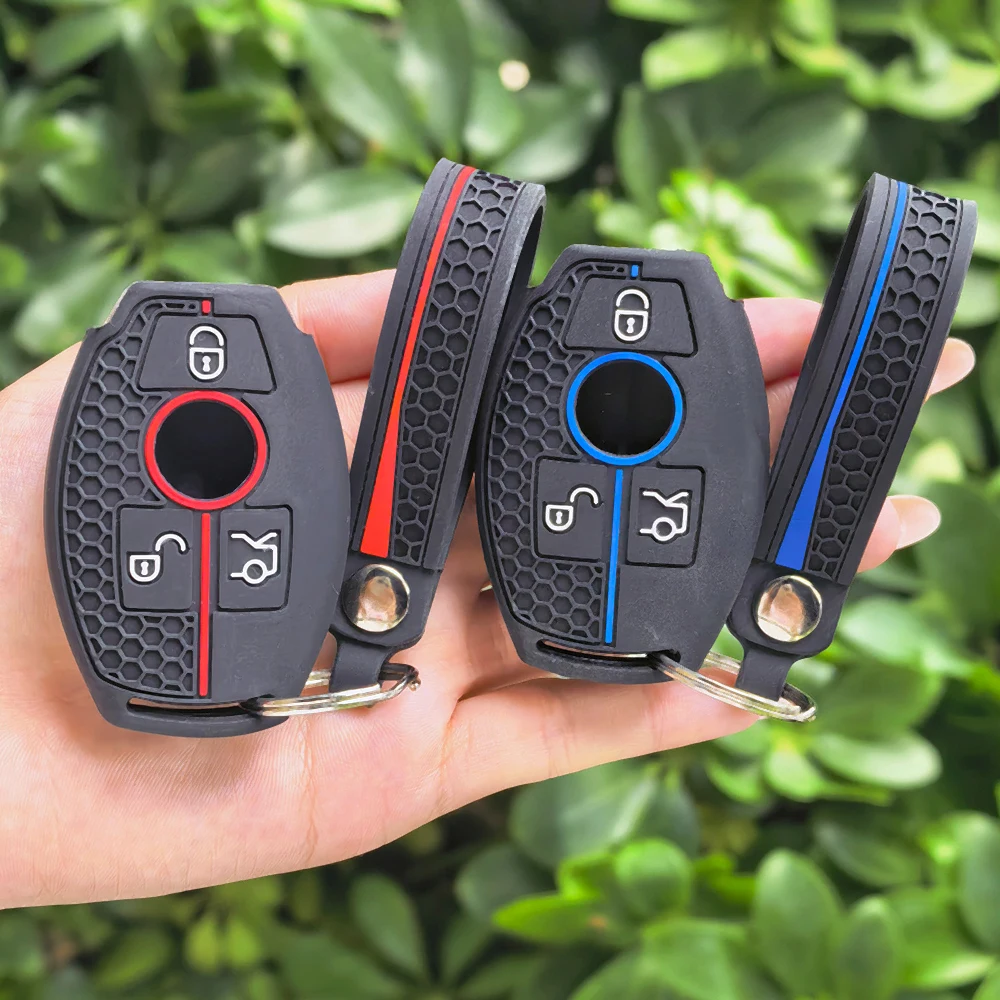 Key Fob Cover Silicone Keychain for Mercedes Benz C E M S CLS CLA GLK GLA GLC GLE AMG Class Key Bag Holder