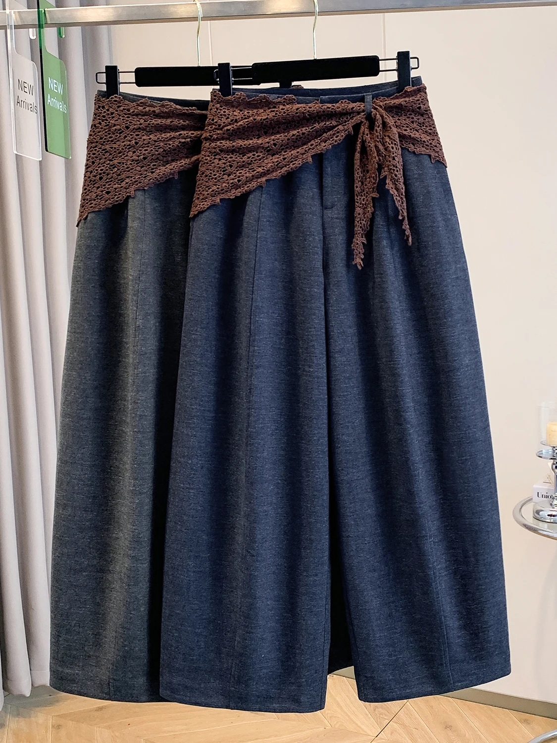 

Женские повседневные шерстяные брюки больших размеров с широкими штанинами, осенне-зимние, с поясом, прикрывающие бедра, прямые, в уличном стиле