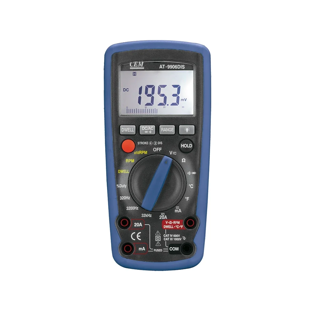 

CEM AT-9906DIS 3200 with Analog Multi-functions Auto-ranging Automotive Digital Multimeter with RPM