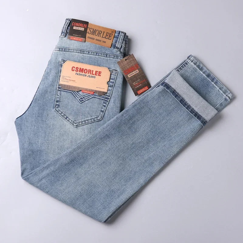 الراقية VintageMen نحيل مستقيم عادية ليفي الجينز العالمي أنيق طويل الأكمام السراويل غير رسمية قيعان ارتداء في الربيع و #4