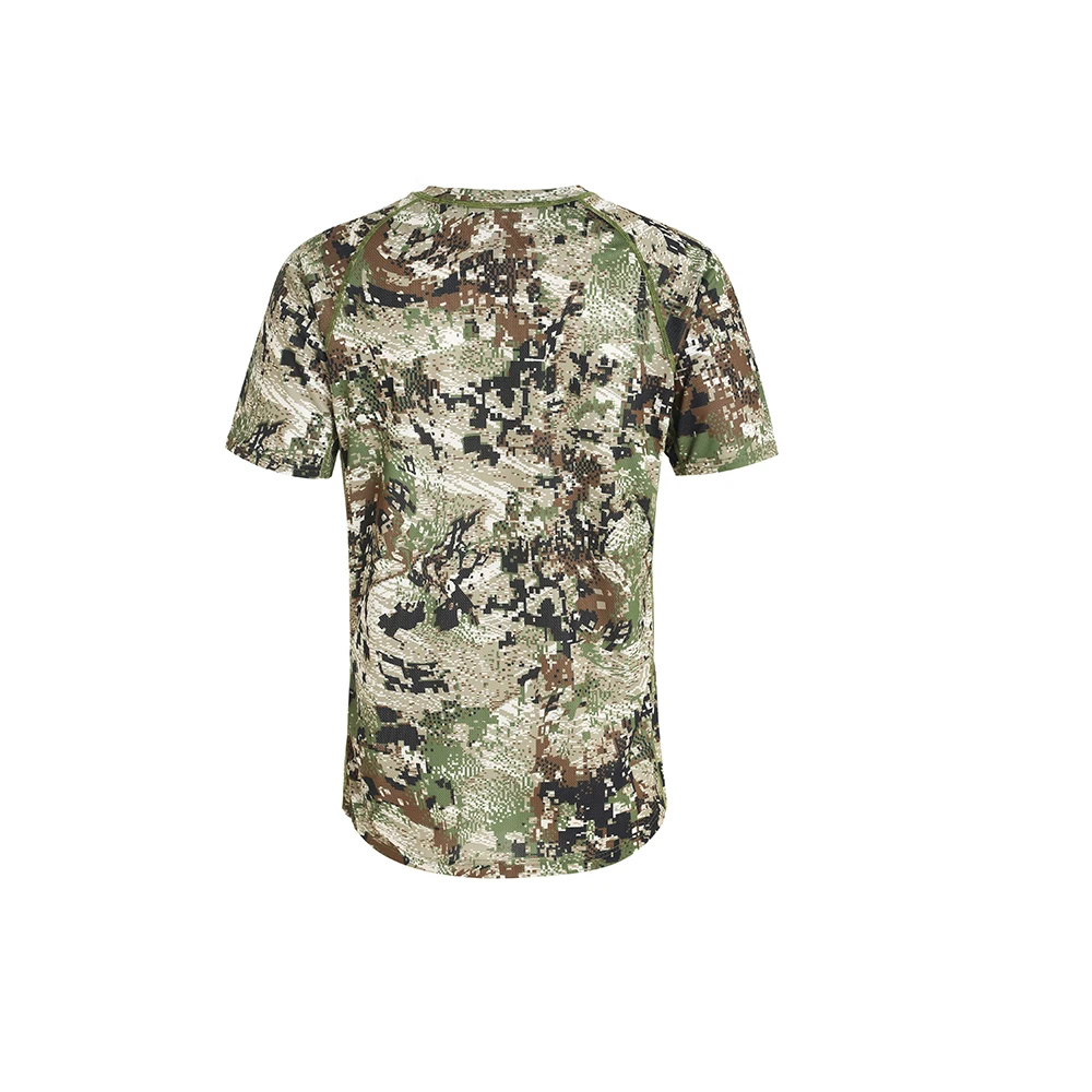 Hifad Camiseta de manga corta de camuflaje estampada de secado rápido para hombre, productos de caza, ropa de caza de verano