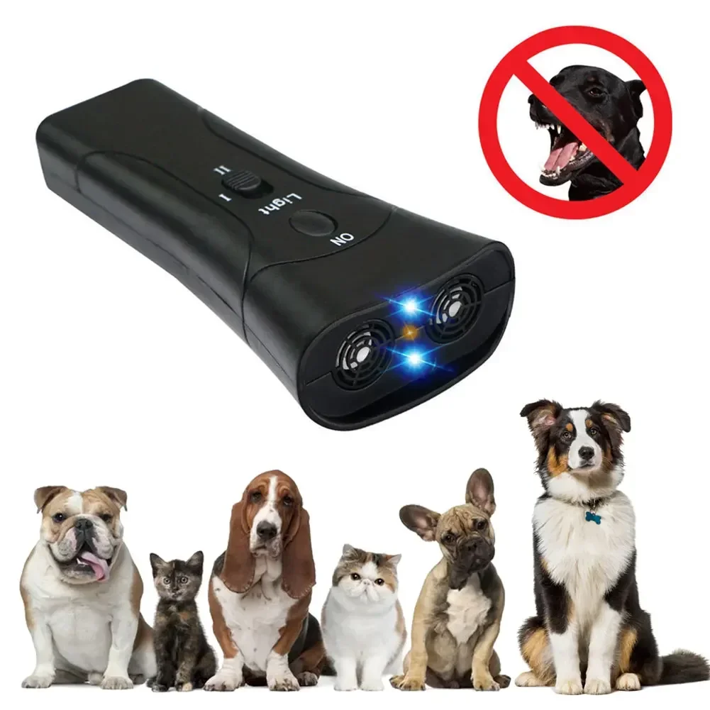 

Pet Dog Repeller Anti Barking Stop Electric Shocker LED Ultrasonic Dogs Adapter Training Behavior Aids Without Battery
