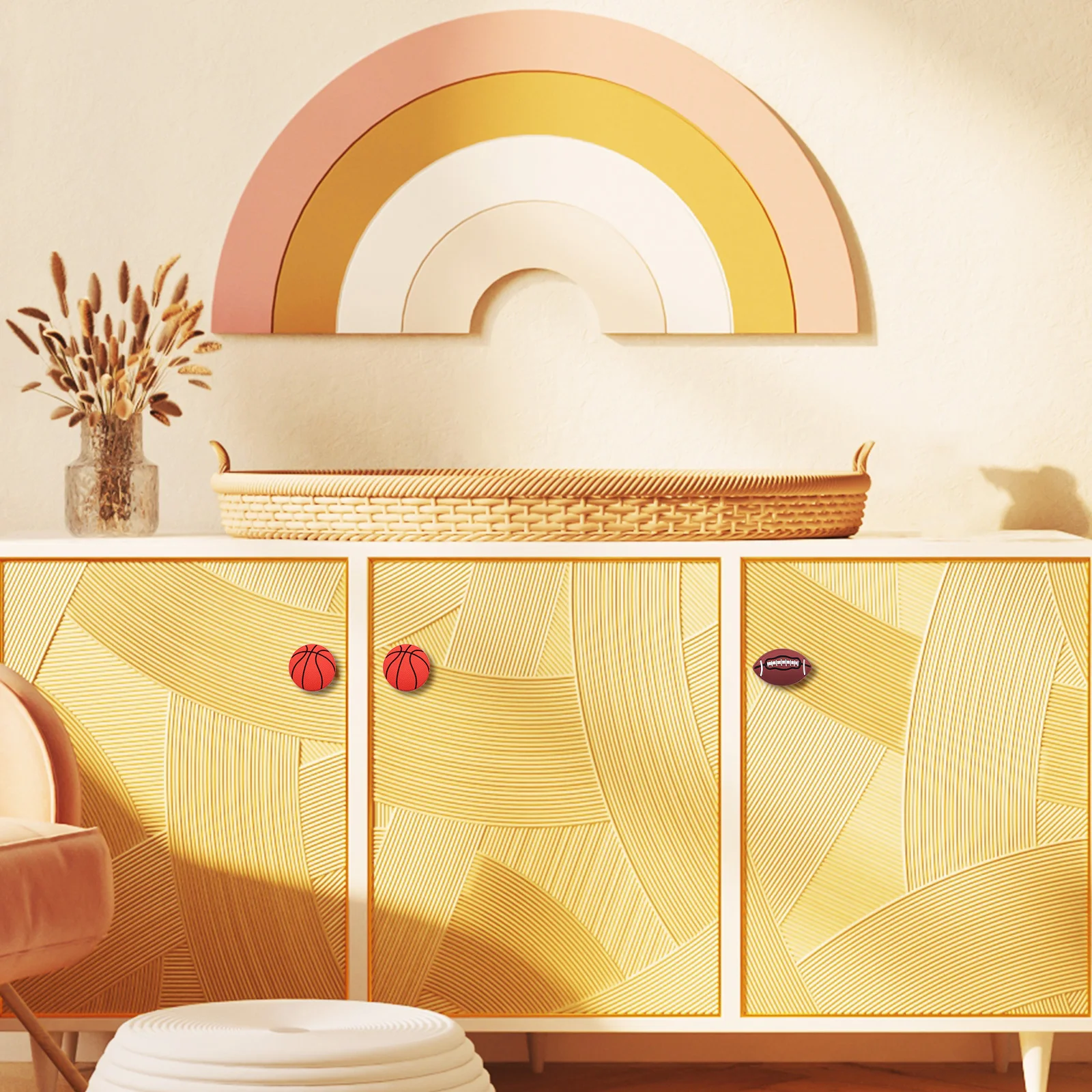 8 قطعة مقابض كرة رياضية لكرة القدم أثاث كرة السلة ديكور سهل التركيب مقابض الأدراج مقبض للخزانة