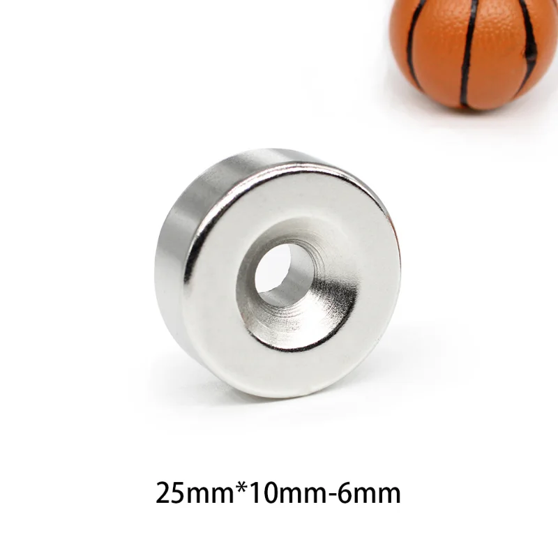 1/2/5/10/15PCS 25x10-6 mm Disc Countersunk Neodymium Magnet 25*10 mm Hole 6mm 25X10-6mm N35 Round Permanent Magnet 25*10-6