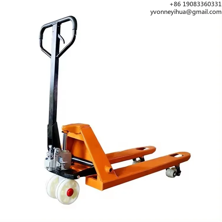 

Ground Cattle 2 Ton Manual Hydraulic Forklift Nylon Wheel Manual Pallet Truck