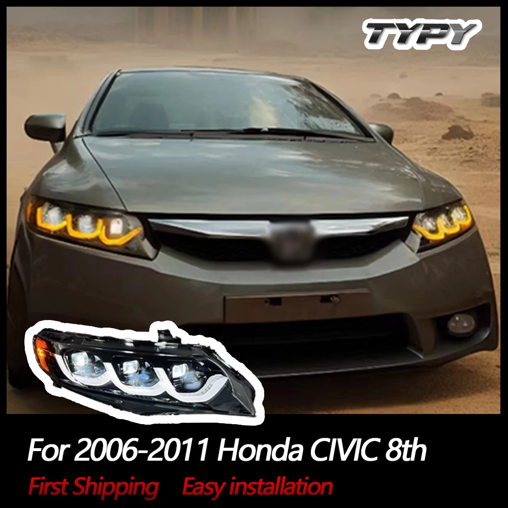 

Автомобильные фары для Honda Civic 8th 2006-2011, светодиодный проектор, передняя фара, дневные ходовые аксессуары