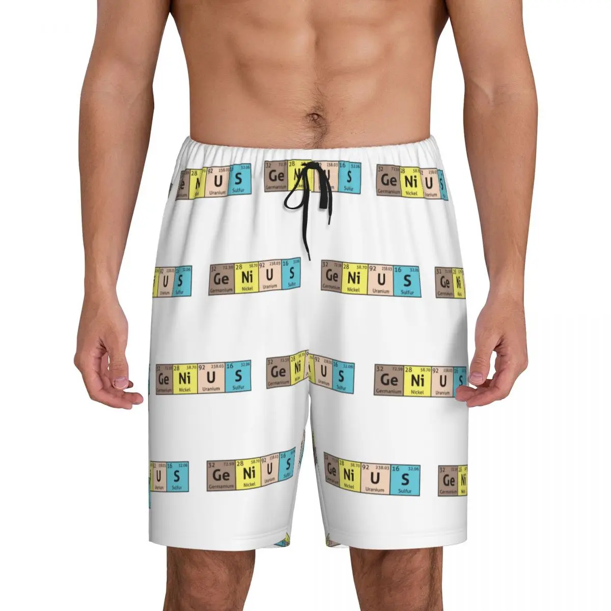 

Custom Periodic Table - Genius Short Pajama Pants Men Sleepwear Sleep Lounge Bottom Shorts Sleeping Pants