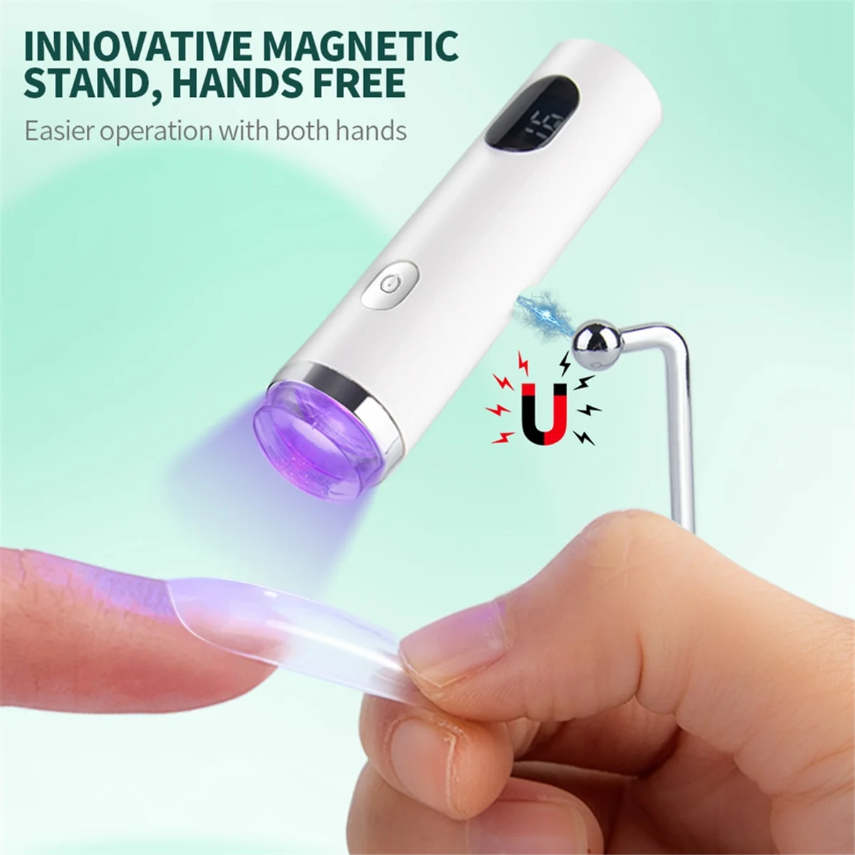 UV Light with Stamp Handheld Mini Nail Cure Lamp with Silicone Stamper Nail Dryer Fast Curing for Gel Polish Glue Gel