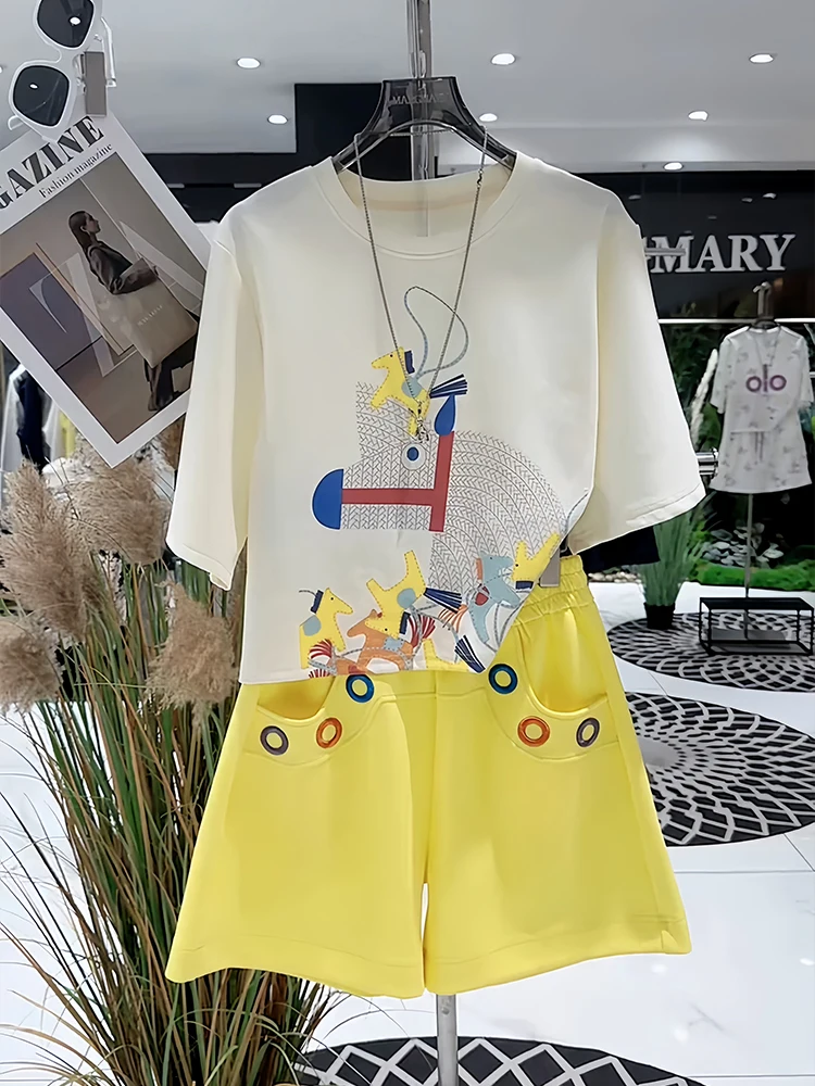 

Slimming ort Sve Two-Piece Set for ort Women Korean Sle Summer Faionable Pants And Top Outfit Casual Commute Wear