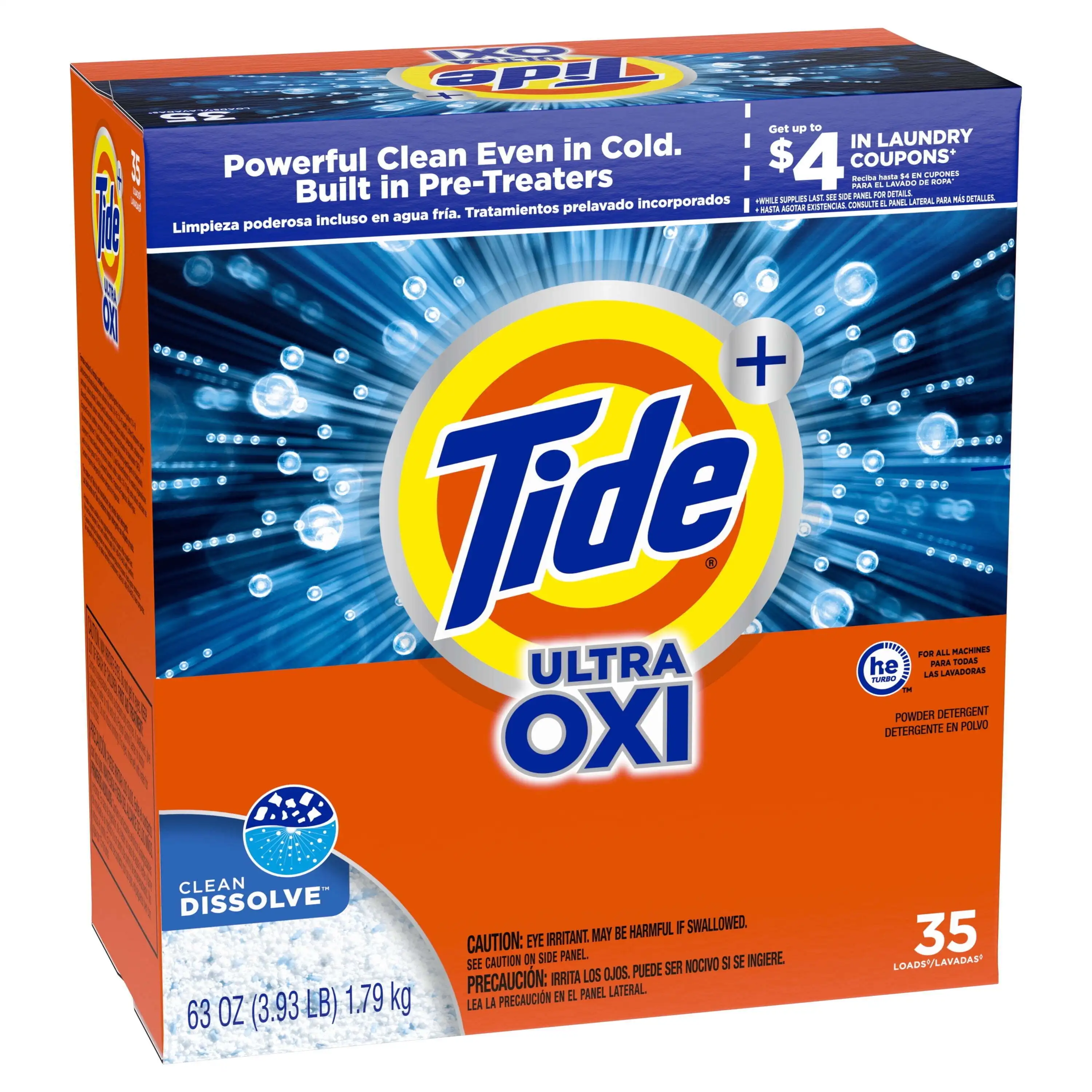 Ultra Oxi Powder Laundry Detergent 35 Loads 63 Oz Leaving Your Clothes Fresh and Clean Built in Pre Treater