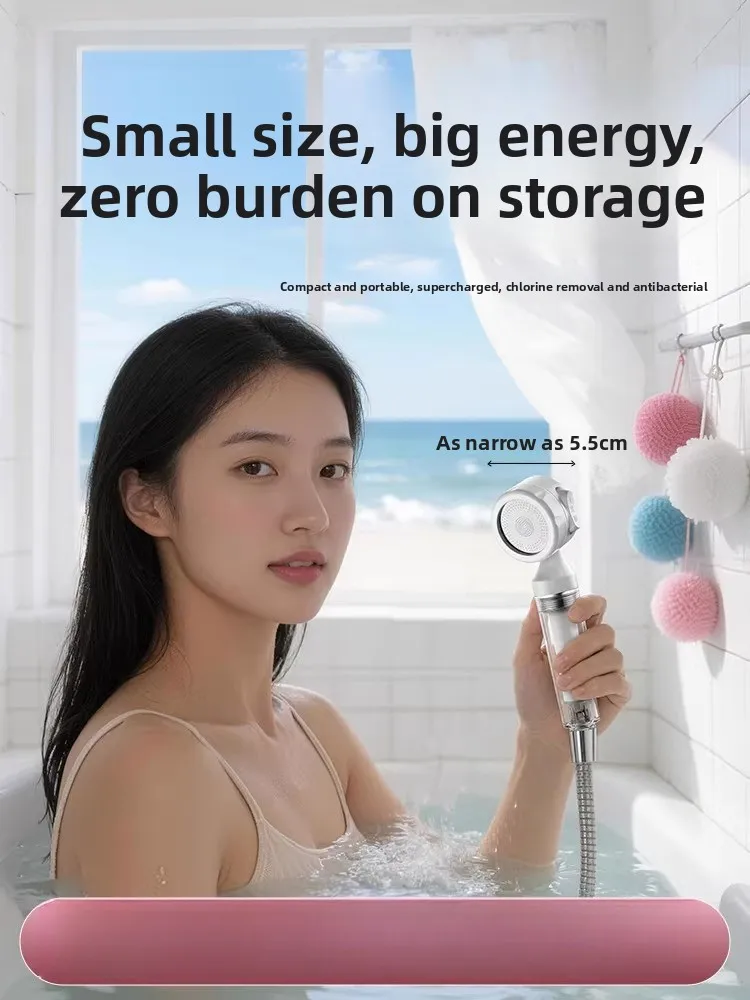 

Портативная душевая лейка с фильтром для путешествий, насадка-распылитель, устранение хлора, повышение давления