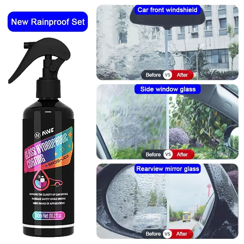 Wodoodporny spray do szkła hydrofobowa powłoka przeciwdeszczowa do szyb samochodowych lusterko wodoodporne środek powłokowy Auto Polish