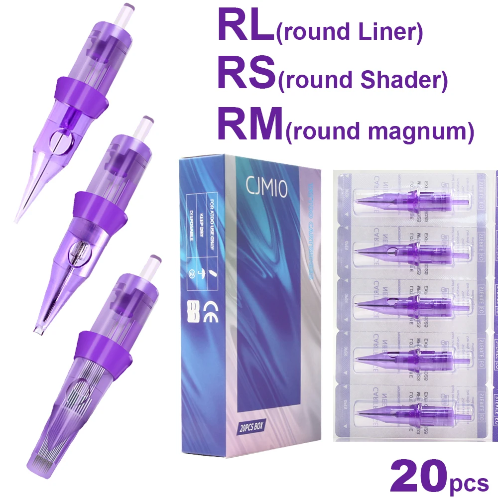 

CJMIO Tattoo Needle Cartridge 3RL 5RL Bugpin Tattoo Cartridge Needle Round Liner Shader Magnum For Body Tattoo Eyebrow Machine