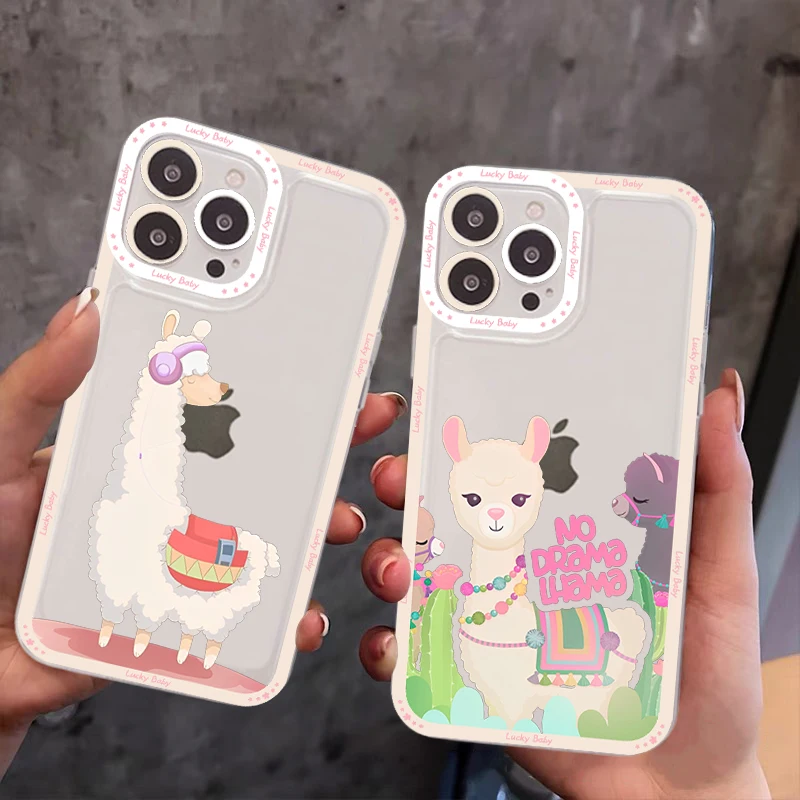 Kawaii Cute Llama Alpaca Animals Cartoon Colorful For Samsung A 10 20 30 70 13 21 32 72 22 51 52 53 71 73 32 4g 32 5g Fundas