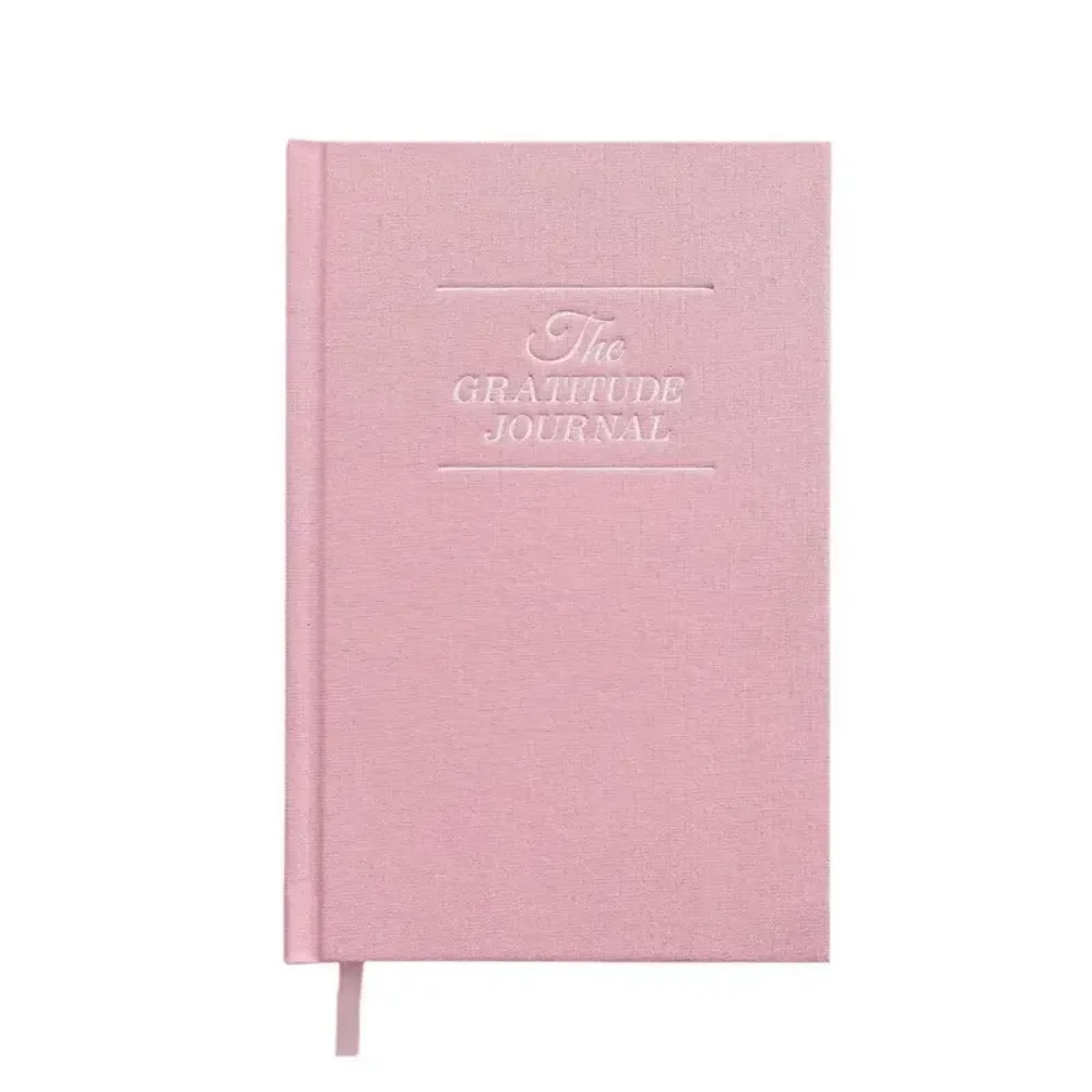 

A5 Paper Gratitude Journal Notebook Linen Hard Cover Ribbon Bookmark Daily Notebook Thick Paper Smooth Surface Schedule Notebook