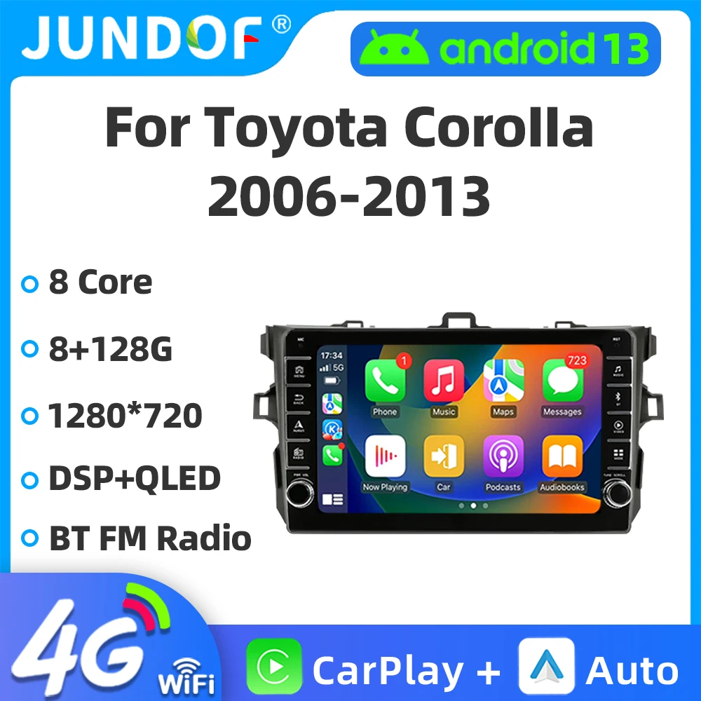 

2DIN Android Carplay/Auto Car Radio For Toyota Corolla E140/150 2006 2007 2008 2009 2010 2011 2012 2013 Multimedia video Player