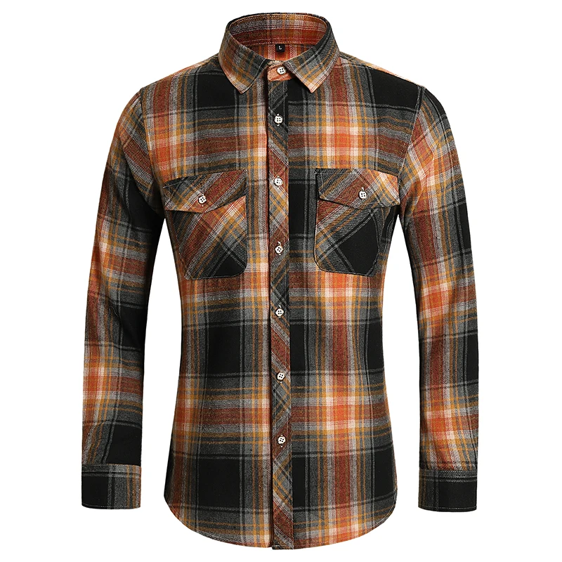 Men's Spring Long Sleeve Plaid Shirts Fashion Classic Checkered Formal Shirts Autumn Casual Cotton Shirt For Men Dress Shirts