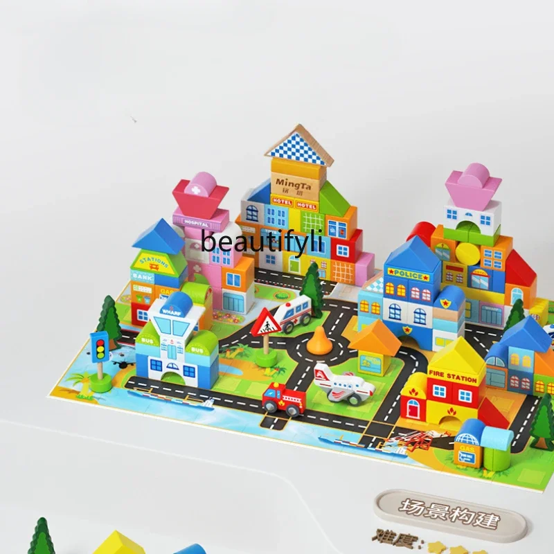 Children's building block toys educational assembly boys intelligence brain big particles baby early education