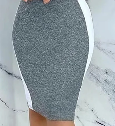 

Women's Chic Bodycon Dress Off-Shoulder Cut Contrast Detail Fashionable Casual Daily Looks