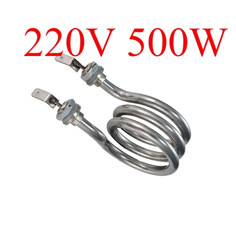 

3 Coils Stainless Steel Heater Immersion Water Heater Element Water Fountain Accessories 220V 500W Electric Heating Element Heat
