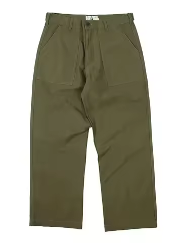 Solid Color Loose Straight-leg Pants Mens Amekaji Safari Style Casual Pants Vintage Trousers Men