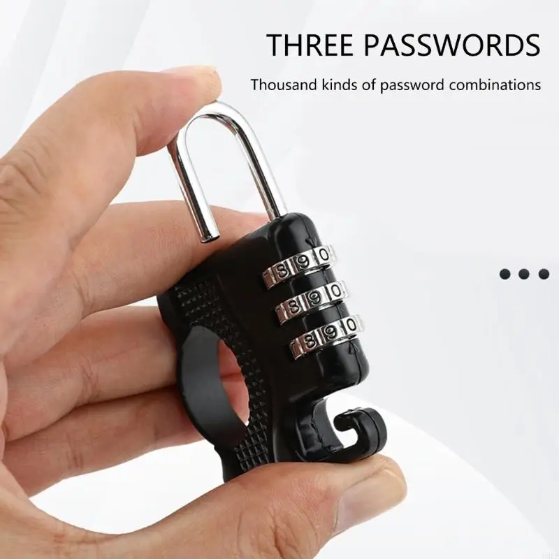 قفل خوذة عالمي وخطاف تخزين للدراجات النارية والدراجات البخارية والدراجات الإلكترونية ومواد مقاومة للطقس وتصميم موفر للمساحة H9EE #4