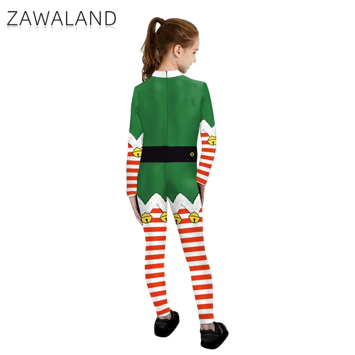 Weihnachtskostüme für Jungen und Mädchen, Overalls, grüner Weihnachtsmann, Elf-Druck, Cosplay-Body, Weihnachten, Urlaub, Bühnenaufführung, Anzieh