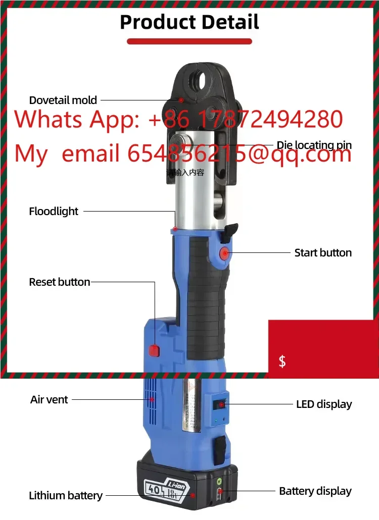 

SD1550 Гидравлический обжимной инструмент 110–240 В в электрическом прессе для труб, сантехнический обжимной инструмент