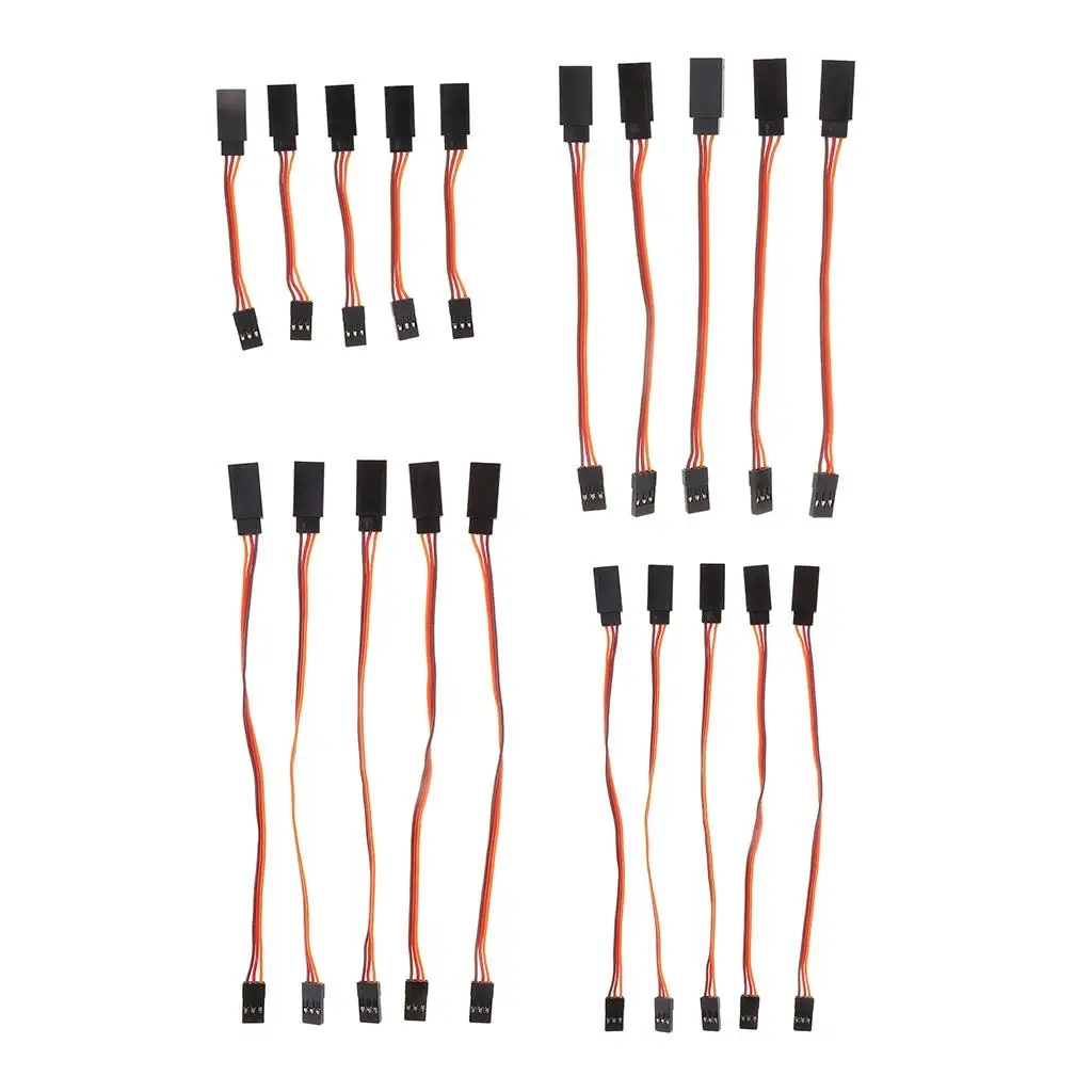 5 Pieces 3 pinos macho para fêmea Servo Extension Lead Cord Cabo para Futaba JR