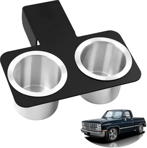 

Держатель для стаканов для грузовиков Chevrolet и GMC C/K Series 1973-1991 годов выпуска - черный, из нержавеющей стали, съемный.