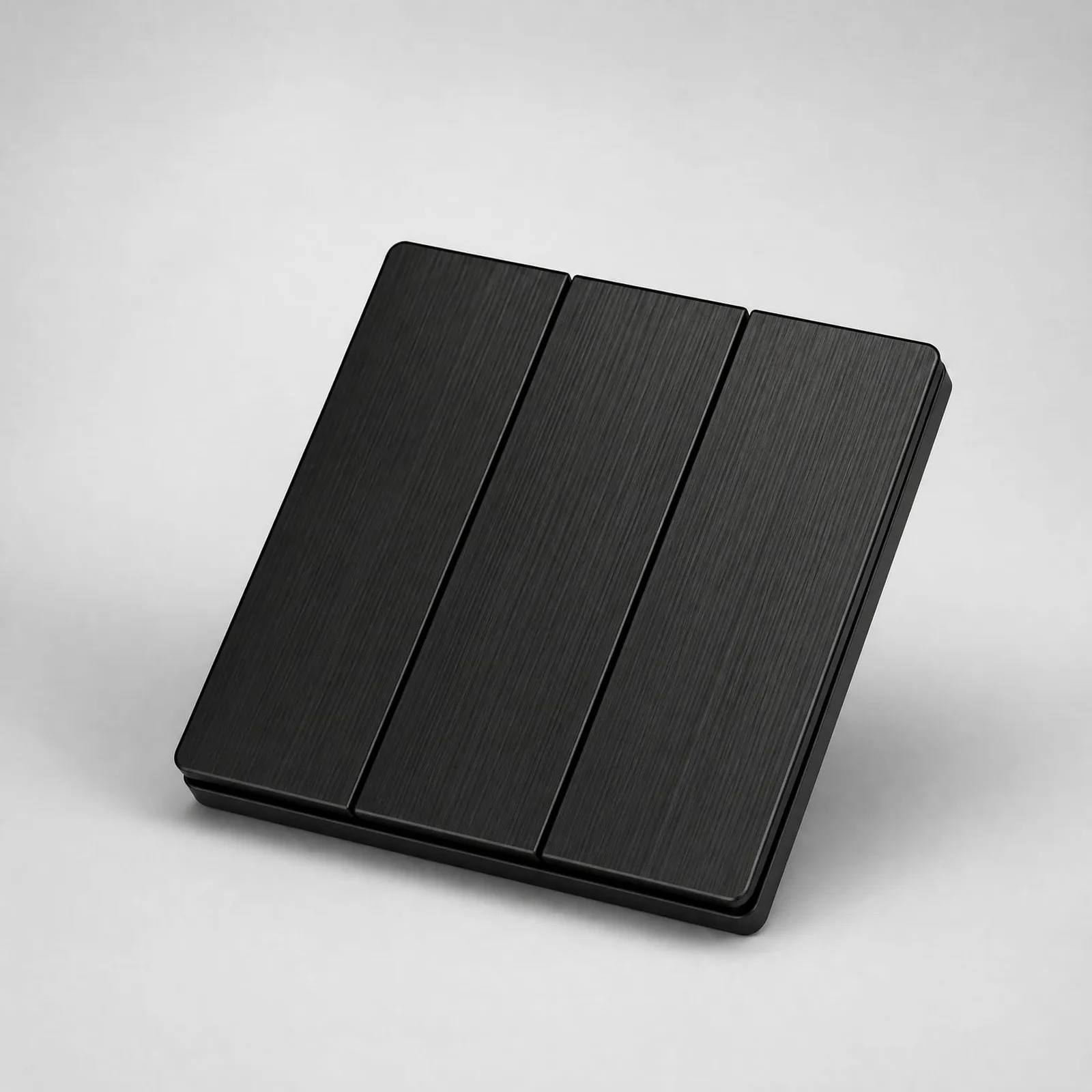 Ultra-Thin 6mm Black Wall Switch 1-Gang Modern Matte Finish Light Switch for Home & Office Slim Profile Electrical Switch Panel