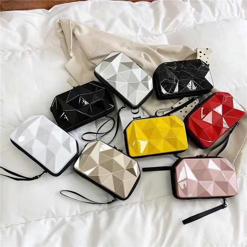 Mini Box Bags for Women, Personality Uneven Surface Handbag, Female Makeup Storage Bag, Waterproof Washing Luggage Shoulder Bags