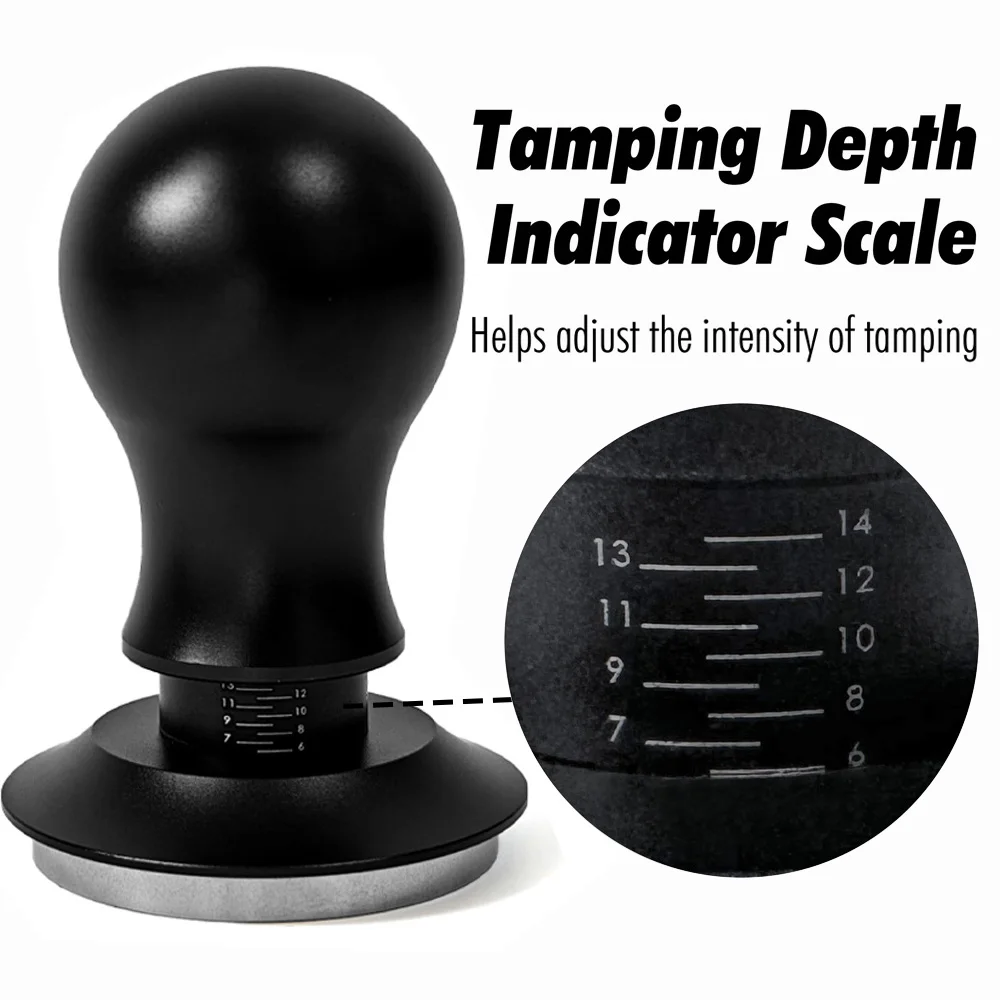 51mm 53mm 58mm Spring Loaded Coffee Tampers 15lb Rounded Handle 54mm Tamper Ripple Base Self Leveling Espresso Tamping Tool