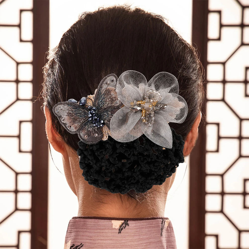 

2pcs Bun Hair Net Large Ladies Hair Accessories for Women Double Bun Teen Girls Iron Work Cover Barrettes Kids Nurse Flight