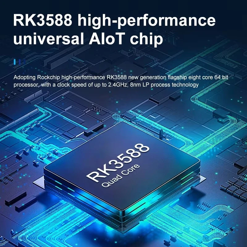 8-قناة الألومنيوم RK3588 Rockchip ملحقات الكمبيوتر الصناعية 8 + 64GB 6TOPS صندوق حافة AI المثبت مسبقًا مخزون اختياري