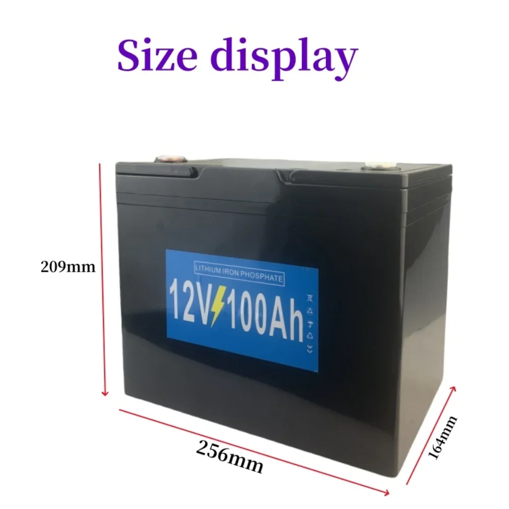 12V100AH LiFePO4 battery pack with 100A BMS for 1200W Boats Solar energy storage golf carts RV inverter