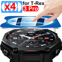1-4Pcs Easy Install Screen Protector for Amazfit T-Rex 3 Pro Smartwatch Tempered Glass Protective Film with Auto Alignment Kit