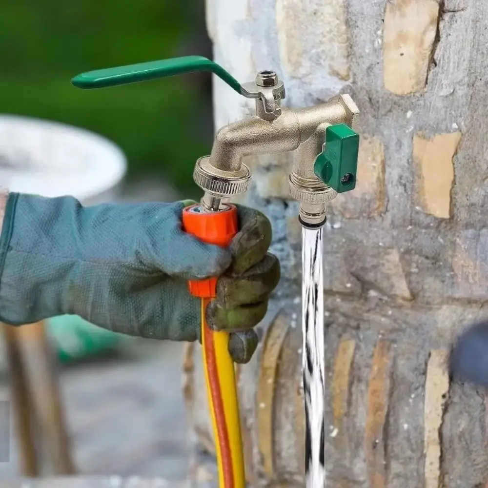 

1/2 Inch Inlet Washing Machine Outlet Faucet Zinc Alloy Dual Outlet Dual Outlet Faucet Double Control Practical